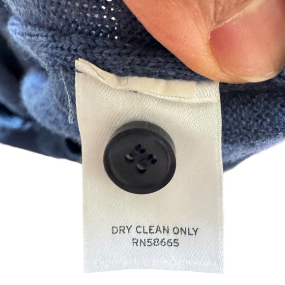 Nordstrom Mens Knitted 1/4 Button Up Collar Marin Wool Blue Sweater Size M - Picture 6 of 10